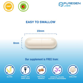 Capsules végétariennes P Puregen Labs en gros plan