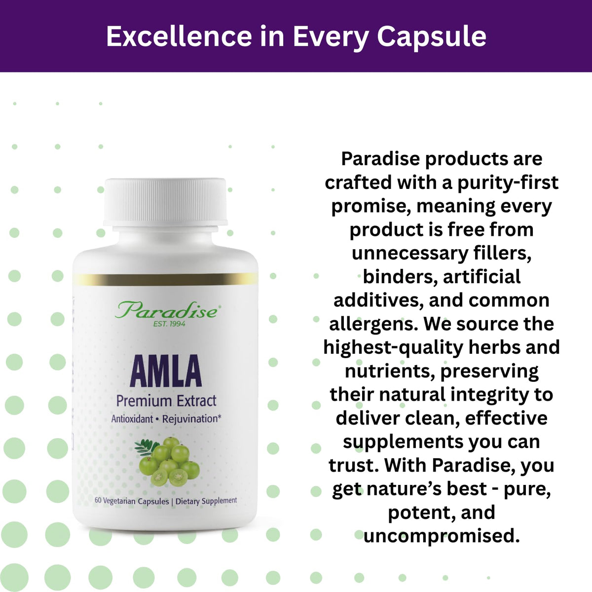 Capsules végétariennes Paradise Herbs Amla 250 mg