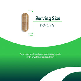 Capsules végétariennes Seeking Health Ox Bile 125 sur fond blanc