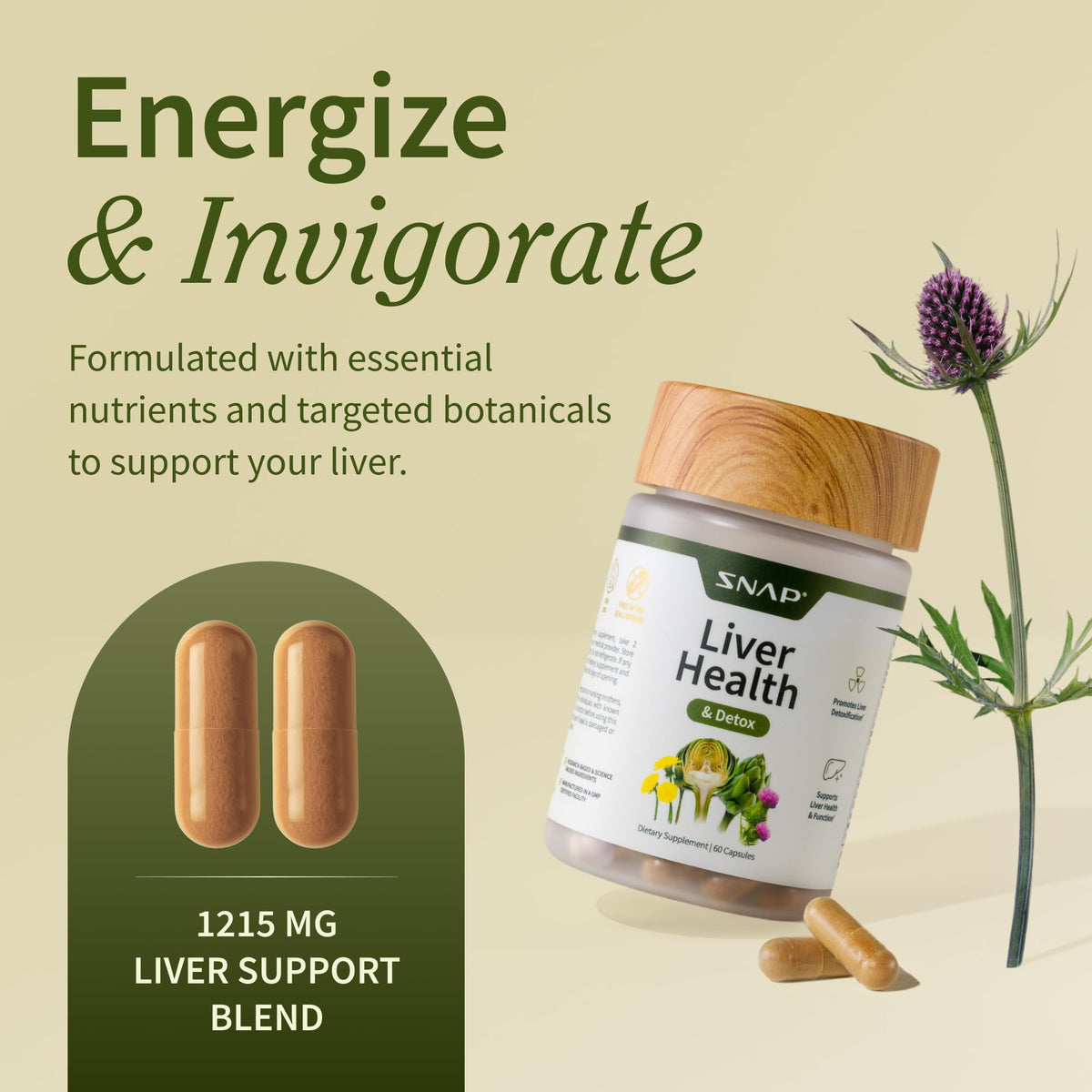 Capsules végétariennes Snap Supplements pour le foie et les reins