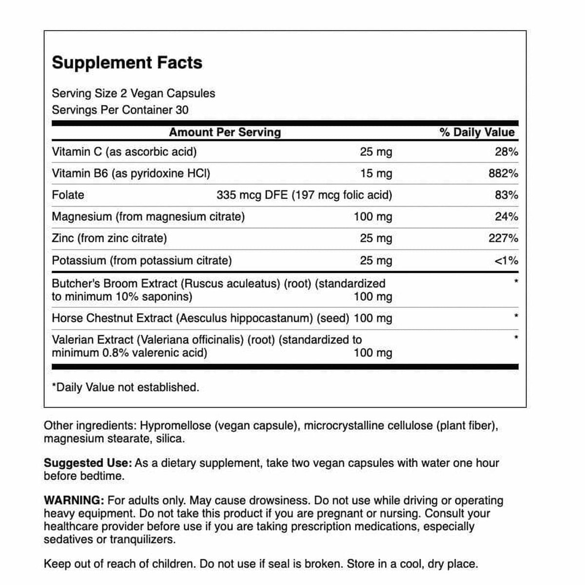 Capsules végétariennes Swanson Nuit en gros plan