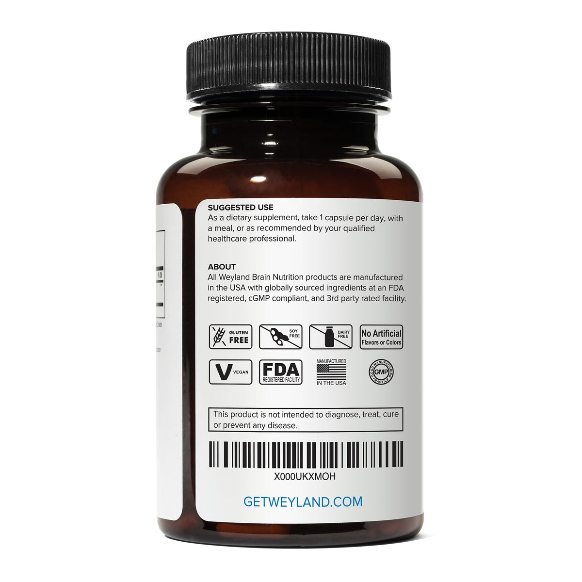 Capsules végétariennes Weyland EGCG en gros plan