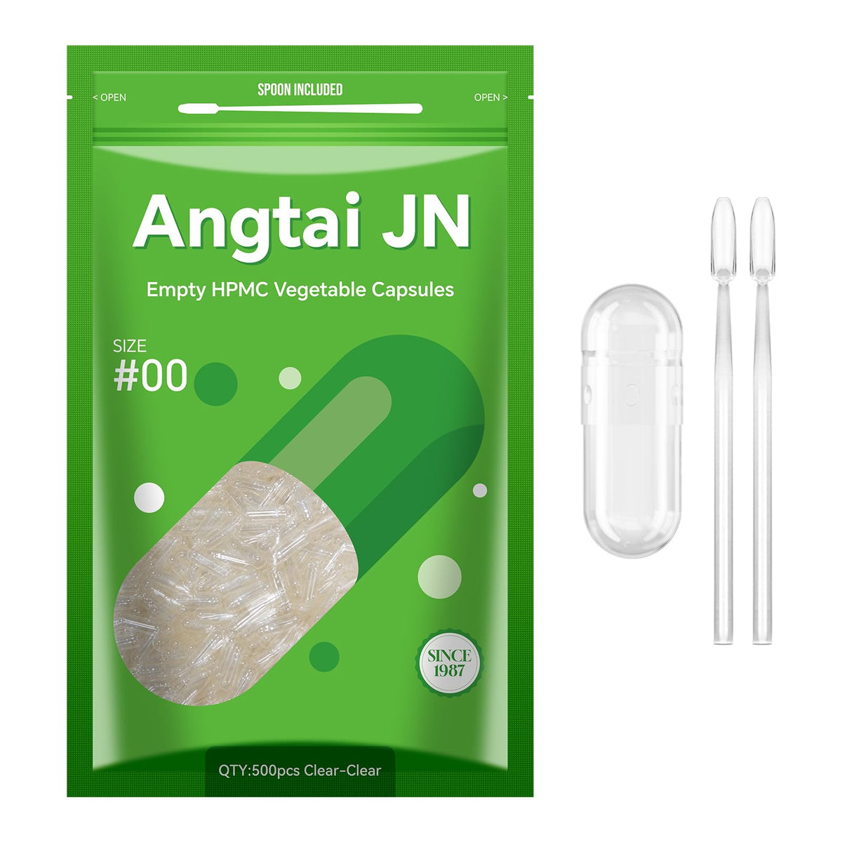 Capsules vides Angtai JN taille 00 en vue de face