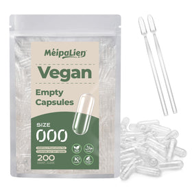 Capsules vides HPMC MéipaLien taille 000, claires, vue de face