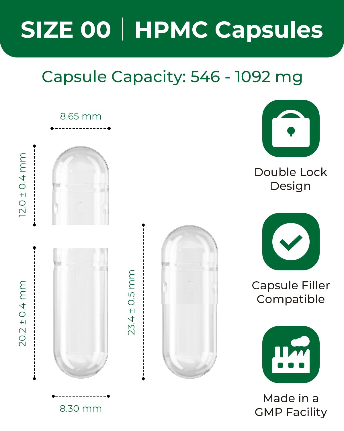 Capsules vides MéipaLien, paquet de 200 pièces