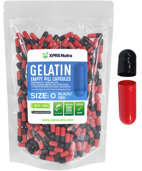 Capsules vides taille 0 XPRS Nutra, 500 unités, en gélatine bovine