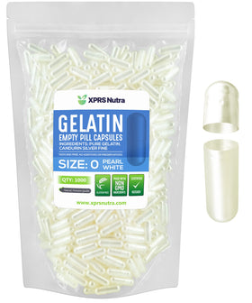 Capsules vides Taille 0 XPRS Nutra en gélatine bovine, paquet de 1000