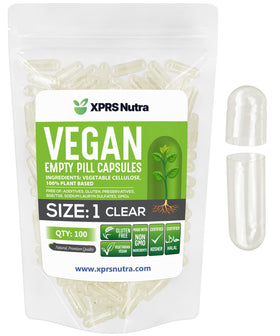 Capsules vides Taille 1 XPRS Nutra, 100 unités, vue de face