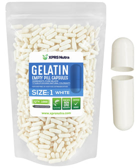 Capsules vides Taille 1 XPRS Nutra, 1000 unités, vue de face