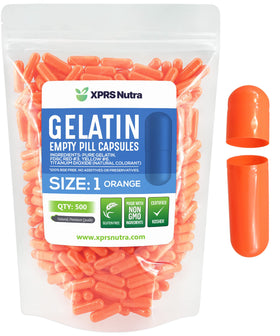 Capsules vides taille 1 XPRS Nutra, 500 unités, vue de face
