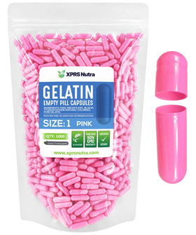 Capsules vides Taille 1 XPRS Nutra en gelatine bovine, paquet de 1000 unités