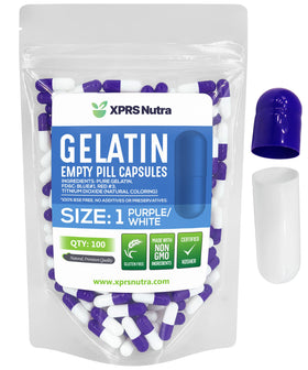 Capsules vides taille 1 XPRS Nutra, paquet de 100 unités
