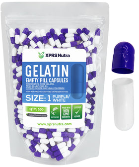 Capsules vides Taille 1 XPRS Nutra, paquet de 500 unités