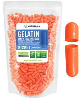 Capsules vides taille 1 XPRS Nutra, vue de face, couleur orange