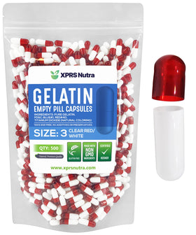 Capsules vides taille 3 XPRS Nutra, 500 unités, vue de face