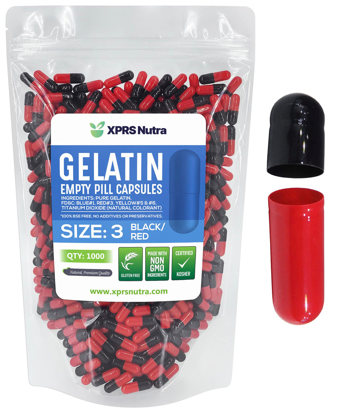 Capsules vides taille 3 XPRS Nutra en vue de face