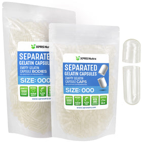 Capsules vides transparentes taille 000 XPRS Nutra, paquet de 1000 unités