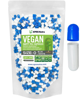 Capsules vides végétales Taille 0 XPRS Nutra, vue de face