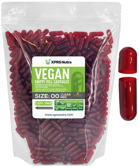 Capsules vides végétales XPRS Nutra taille 00 transparentes, vue de face