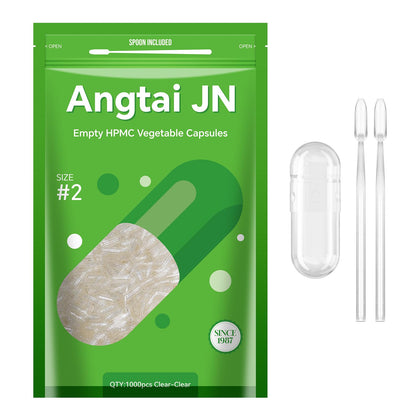 Capsules vides végétaliennes Angtai JN taille 2 en vue de face