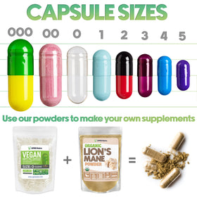 Capsules vides XPRS Nutra Taille 00 sur une surface plate