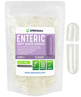 Capsules vides XPRS Nutra taille 1 transparentes en paquet