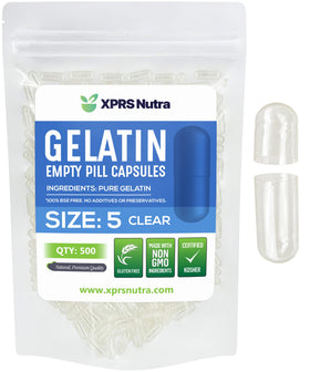 Capsules vides XPRS Nutra Taille 5, 500 pièces, vue de face
