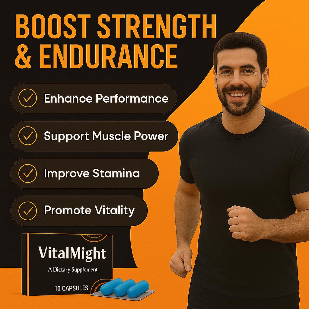 Capsules Vital Might sur une surface blanche, mise en scène