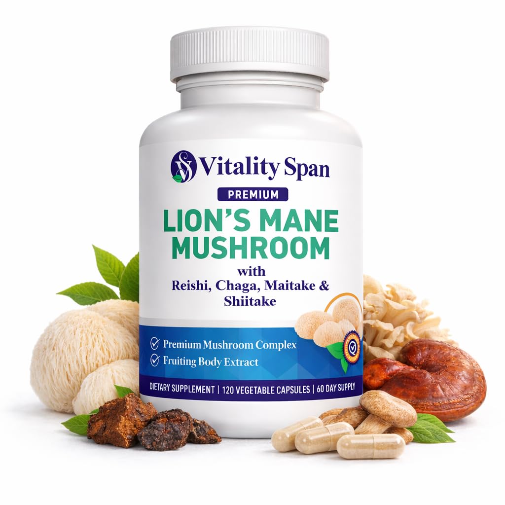 Capsules Vitality Span Lion's Mane prêtes à être consommées