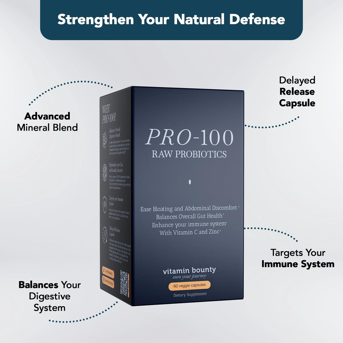 Capsules Vitamin Bounty Pro-100 dans une main