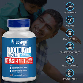 Capsules Vitassium dans un flacon pratique avec couvercle à charnière