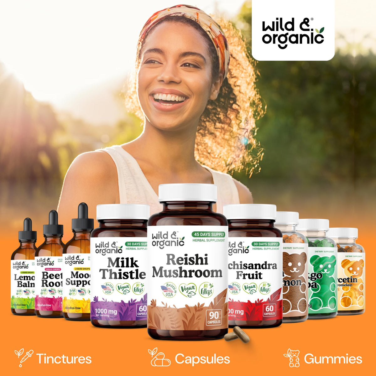 Capsules Wild & Organic Champignon Reishi 1000mg dans une cuillère