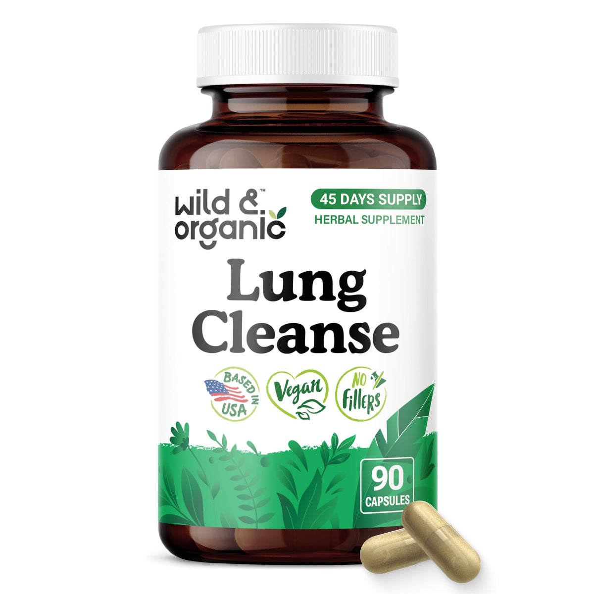 Capsules Wild & Organic de nettoyage des poumons vue de face