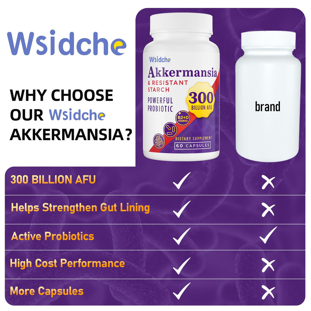 Capsules Wsidche Akkermansia Muciniphila dans une main