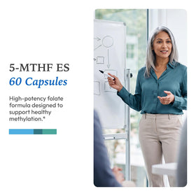 Capsules XYMOGEN 5-MTHF ES sur une surface claire