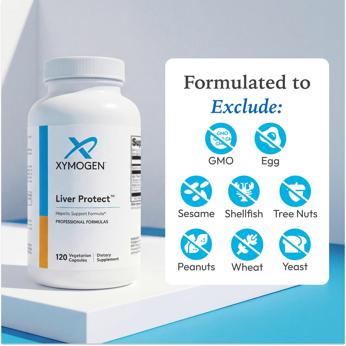 Capsules XYMOGEN Protect Foie sur fond blanc