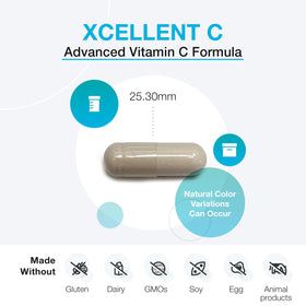 Capsules XYMOGEN Xcellent C sur fond blanc