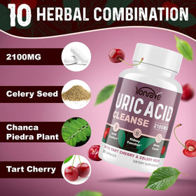 Capsules Yonrave Uric Acid sur fond blanc