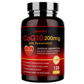 Capsules ZEBORA CoQ10 200mg en boîte vue de face
