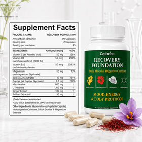 Capsules Zephrino Zafira Organics sur une surface en bois