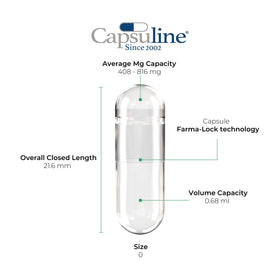 Capsuline Gélules Vides Taille 0, boîte de 1000 unités