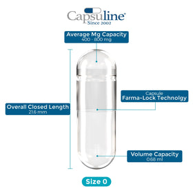 Capsuline Gélules Vides Taille 0, vue de l'intérieur du paquet