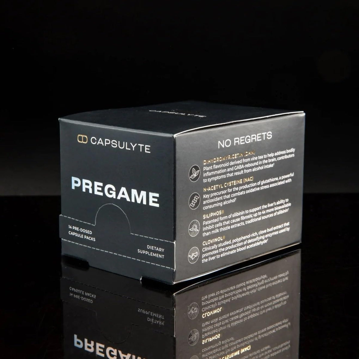 CAPSULYTE Pregame vue de haut sur la boîte