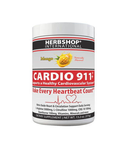 Cardio 911 Complément Alimentaire L-Arginine 5000mg Mangue vue de face