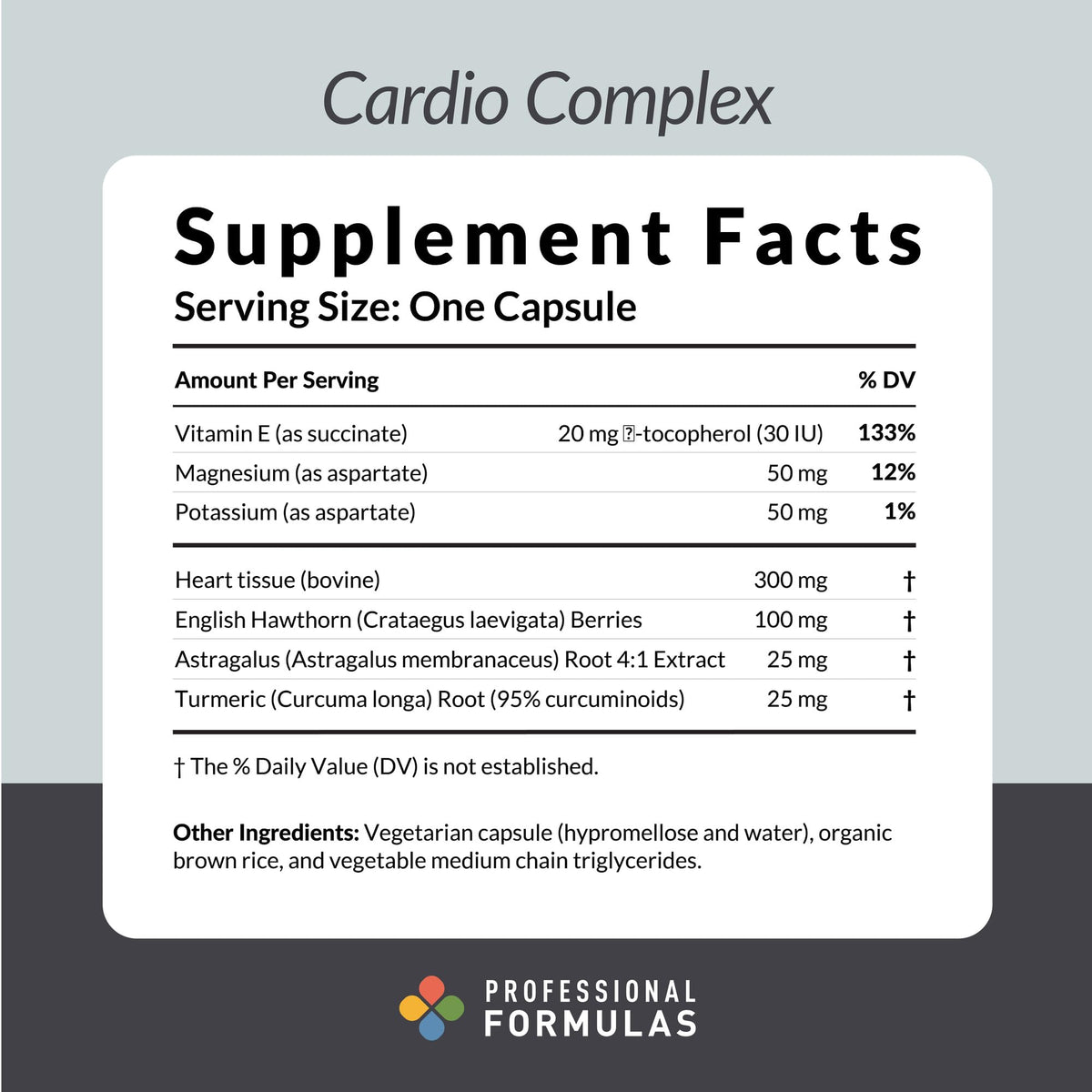 Cardio Complex 60 Capsules vue de côté montrant les capsules
