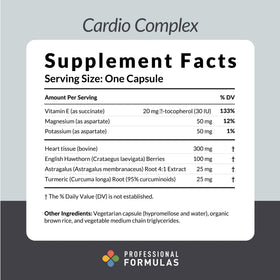 Cardio Complex 60 Capsules vue de côté montrant les capsules