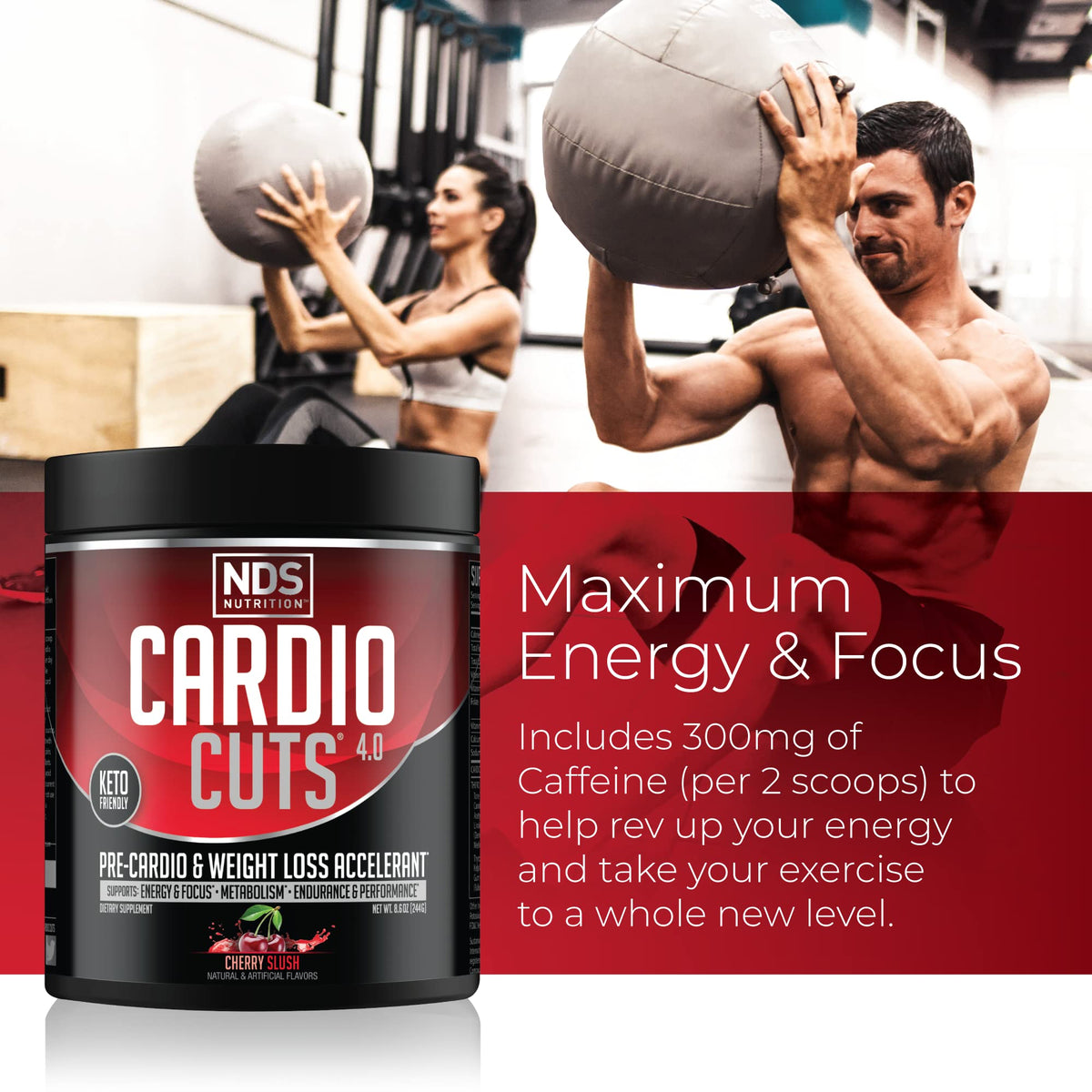 Cardio Cuts 4.0 Saveur Cherry Slush ingrédients listés sur l'étiquette