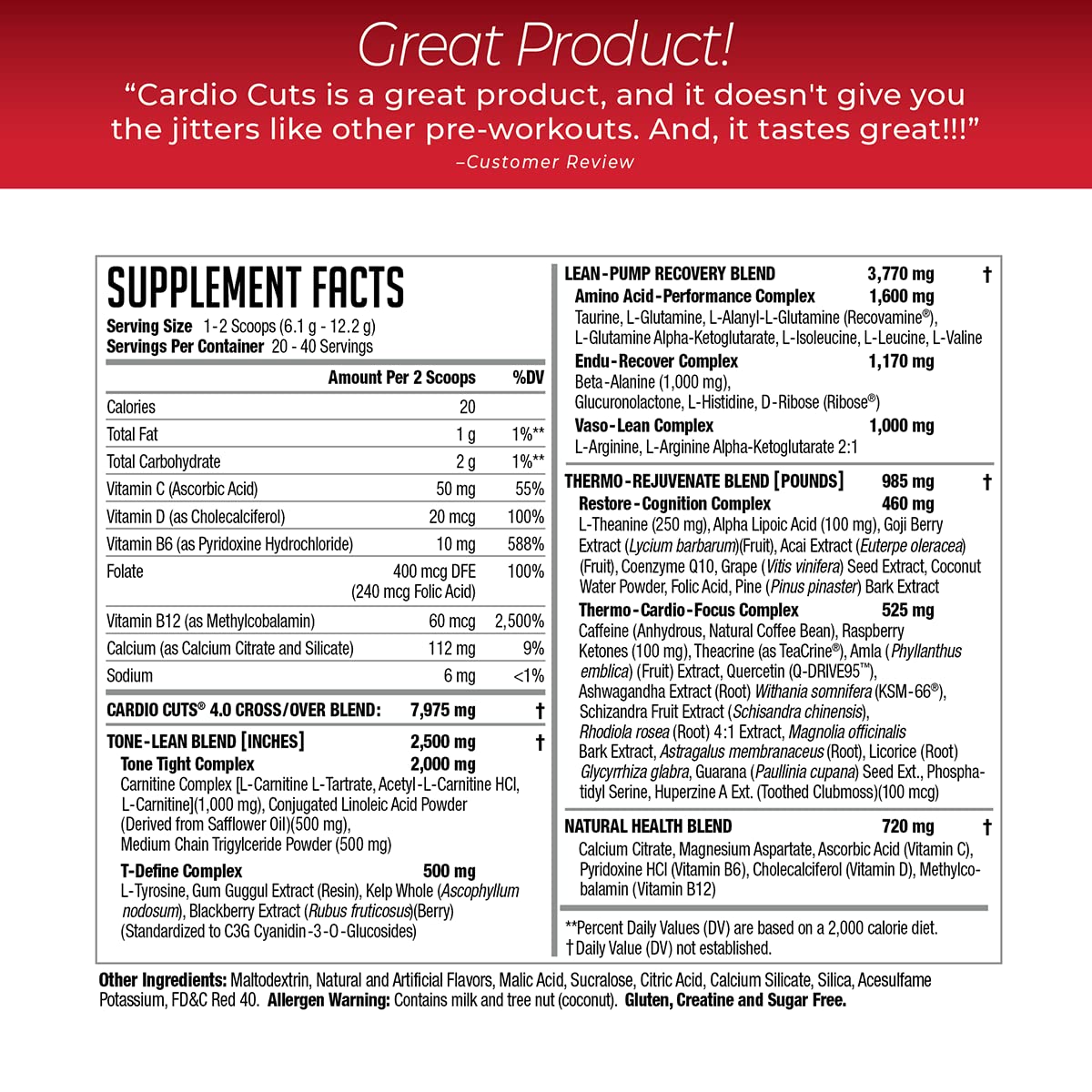 Cardio Cuts 40 Portions Saveur Miami Sunrise emballage