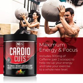 Cardio Cuts Poudre Pré-Workout Gummy Rush 40 Portions mélange dans un verre