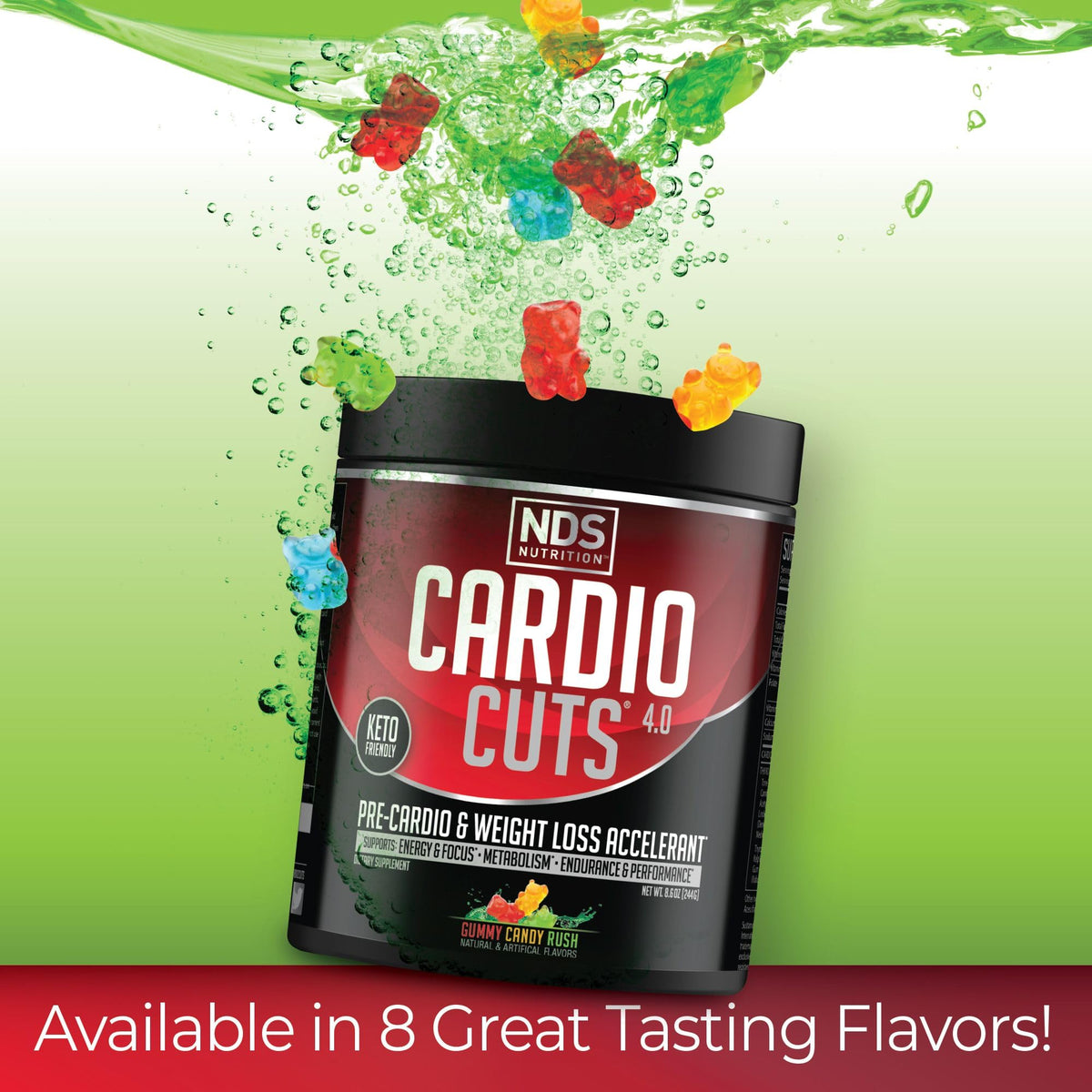 Cardio Cuts Poudre Pré-Workout Gummy Rush 40 Portions vue de côté